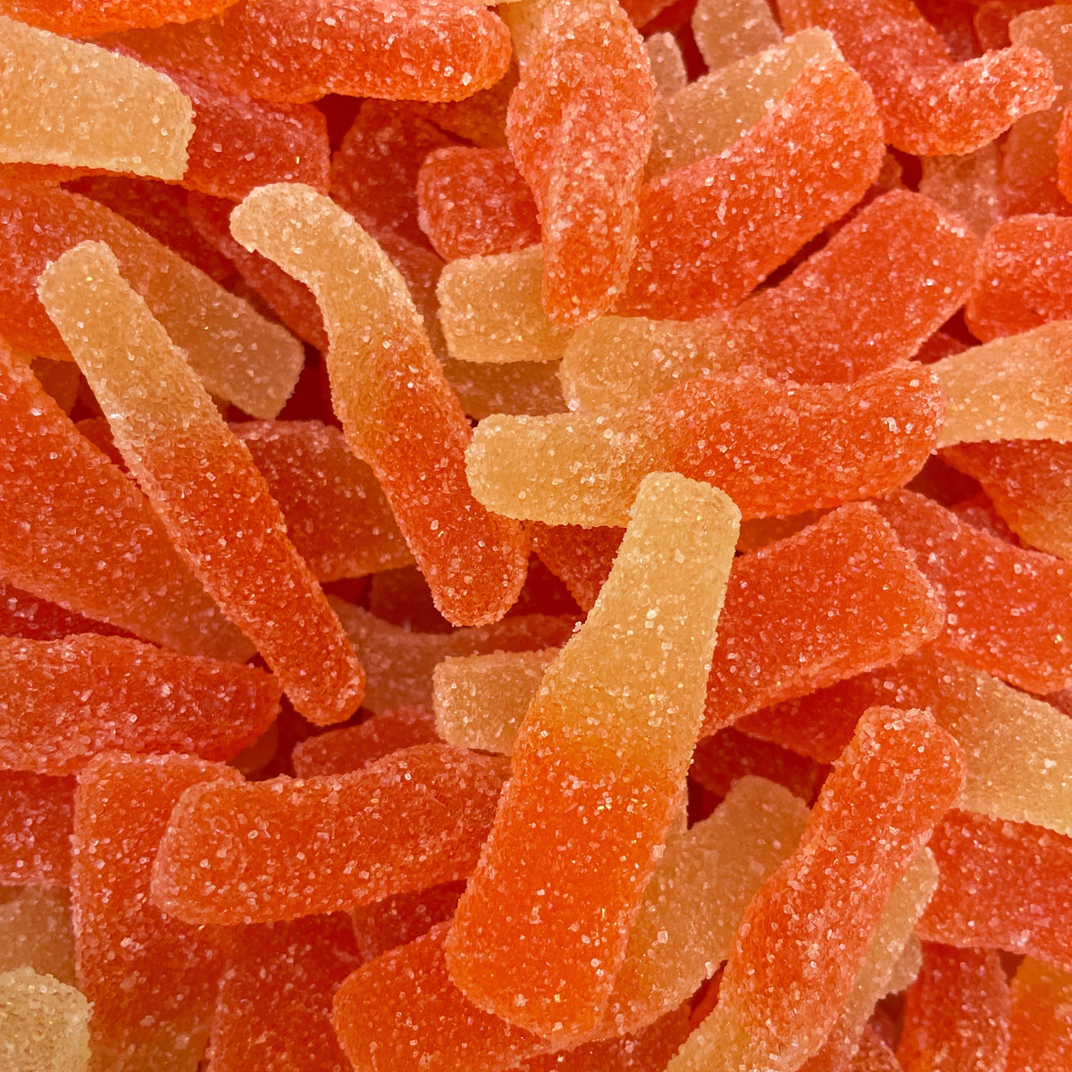Bouteilles soda orange sucrées 100g