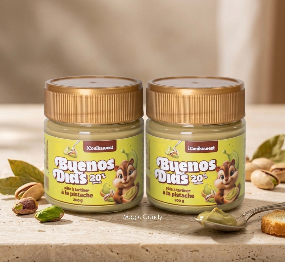 Lot de 2 Buenos Dias - Pâte à tartiner à la pistache 200g 20% iConiksweet