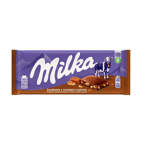 Tablette Milka Cacahuète et Caramel Croquant
