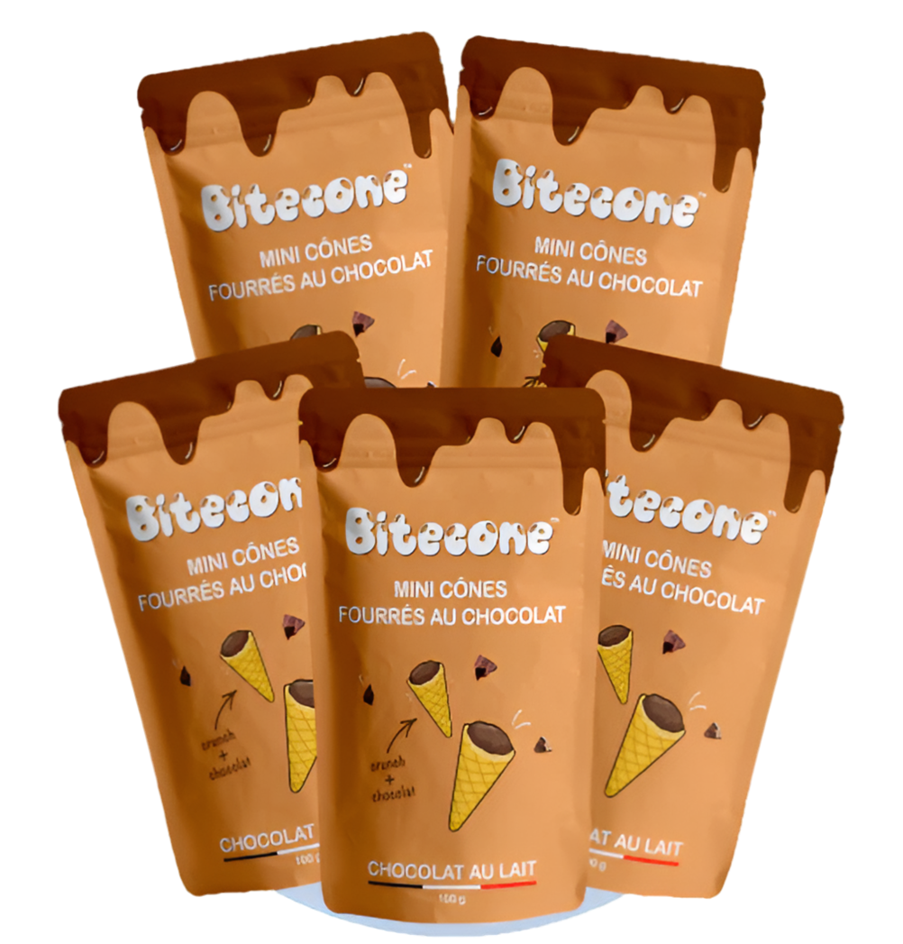 Bitecone mini cônes de glace Chocolat au lait Pack de 5