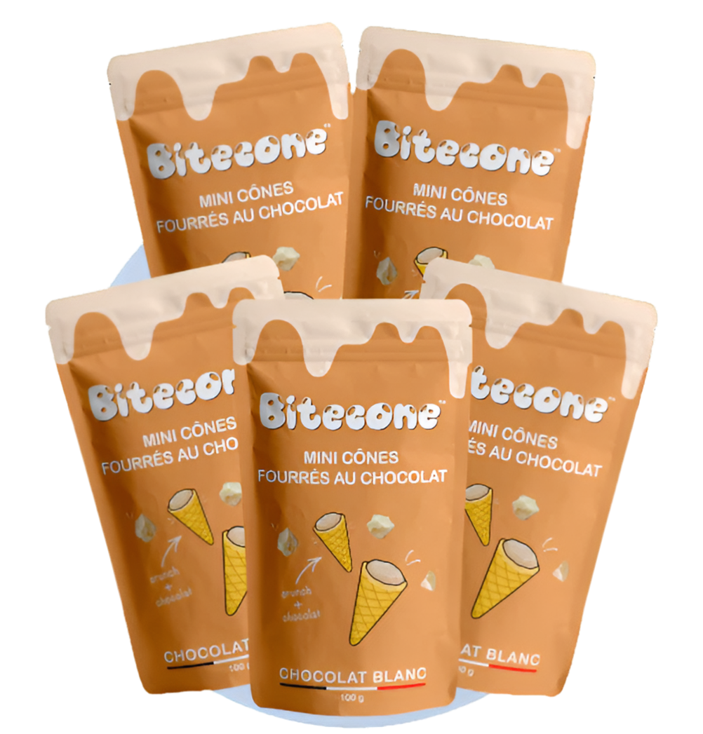 Bitecone mini cônes de glace Chocolat Blanc Pack de 5