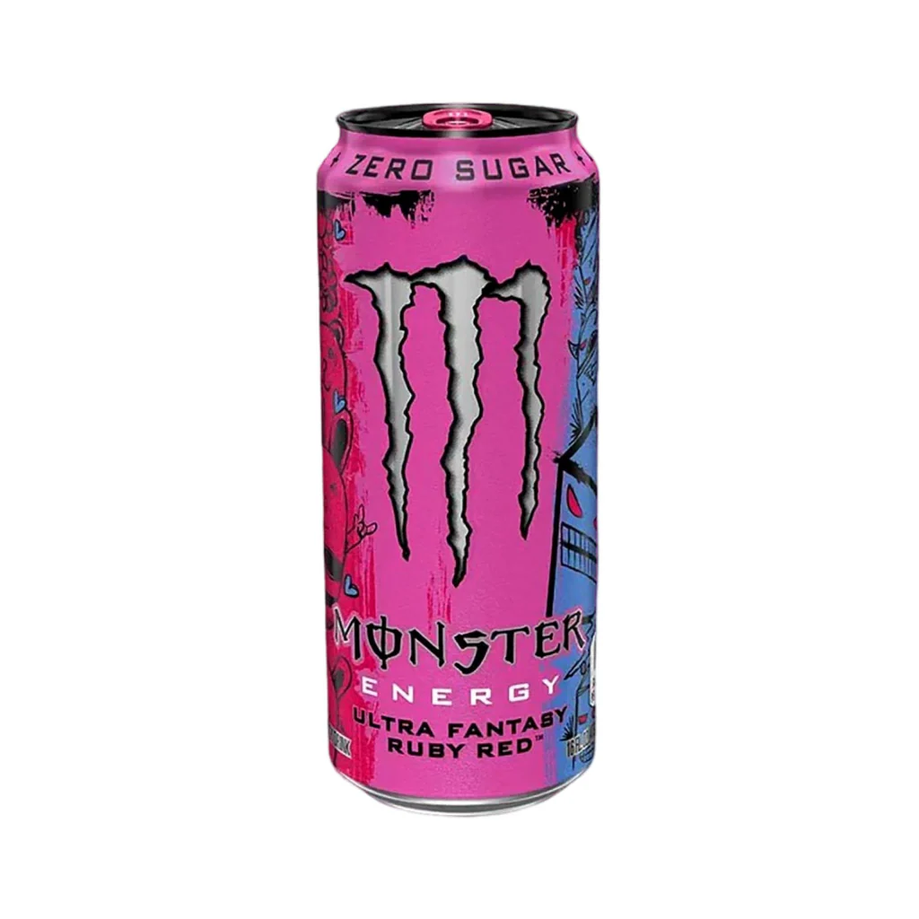 Monster Energy ultra fantasy ruby red légèrement endommagée