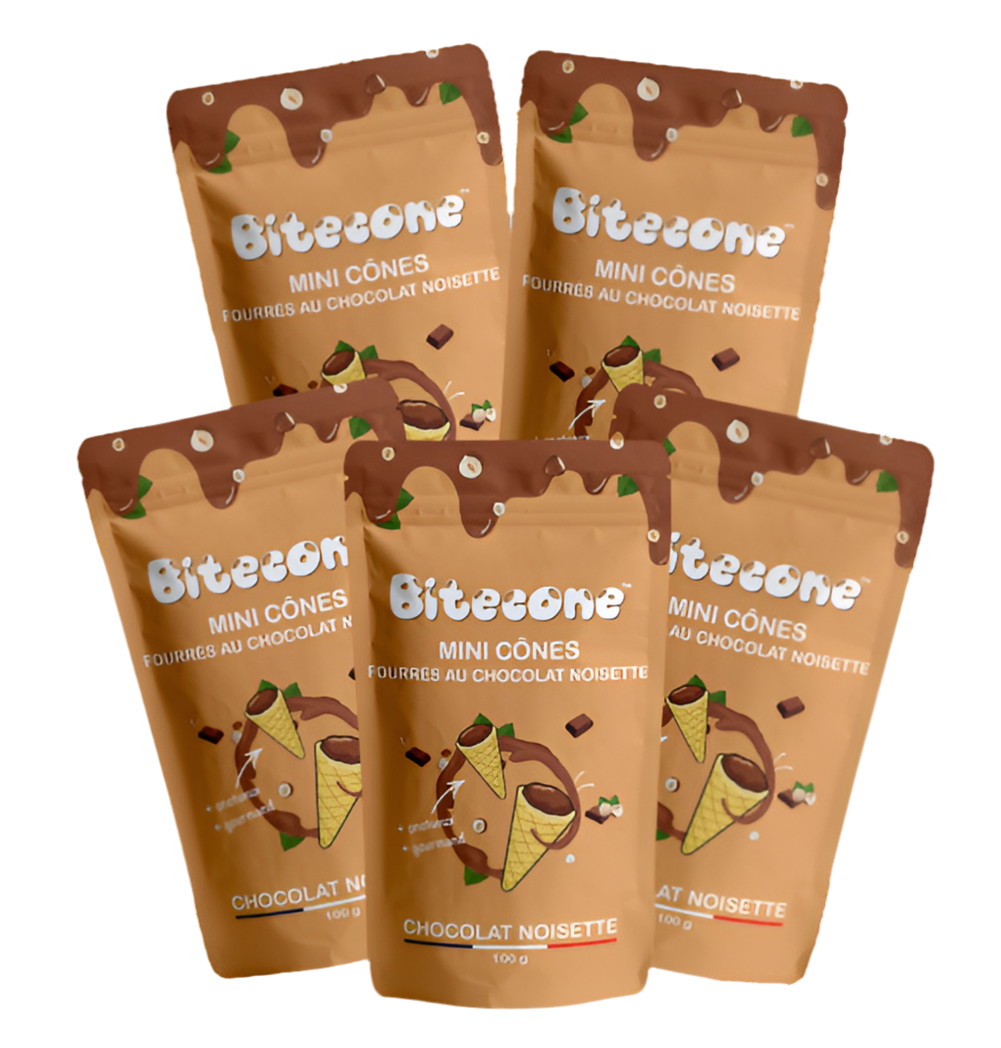 Bitecone mini cônes de glace Chocolat Noisette Pack de 5