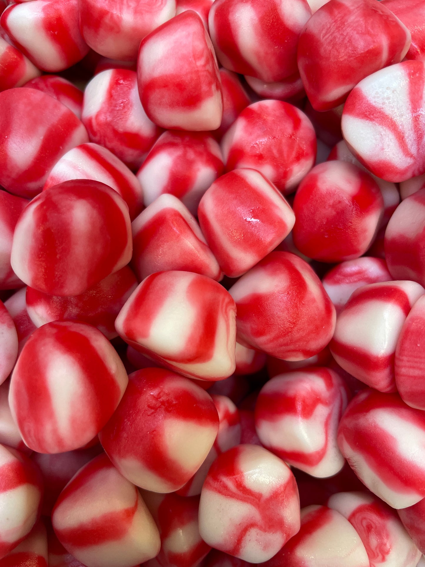 Bonbons bisous twist rouge et blanc lisse 100g