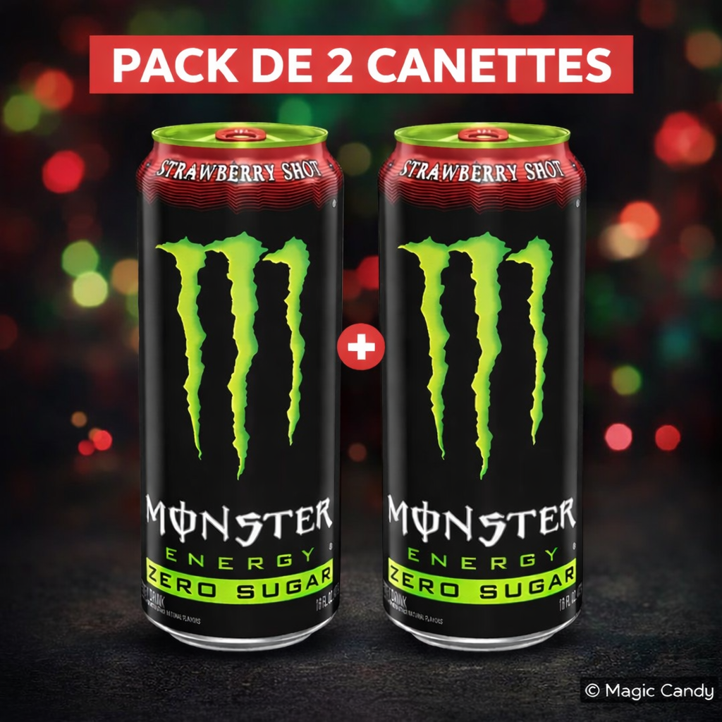 2 Monster Energy Strawberry Shot Sans Sucres