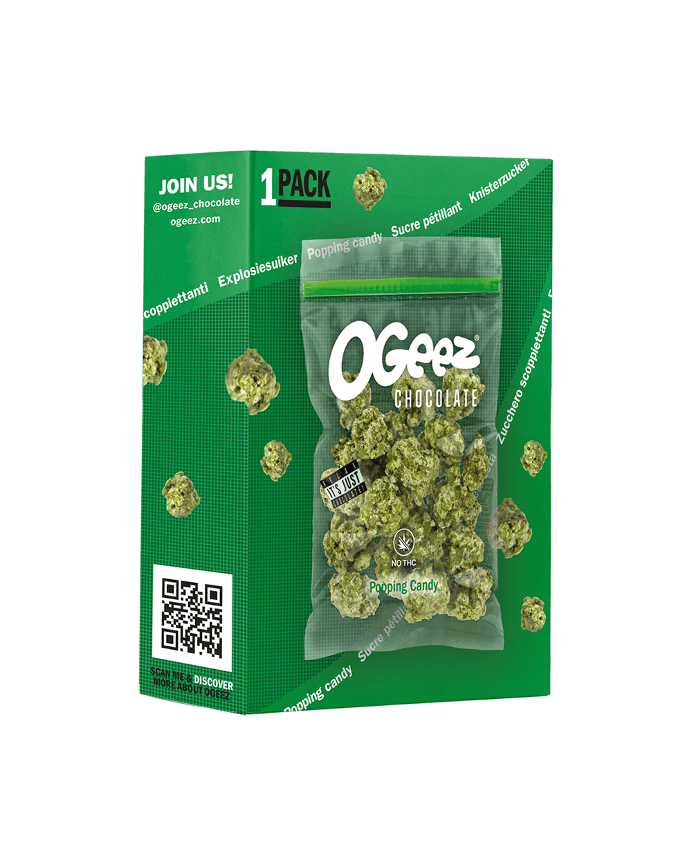 Ogeez Popping Candy 35g (chocolat aux herbes)