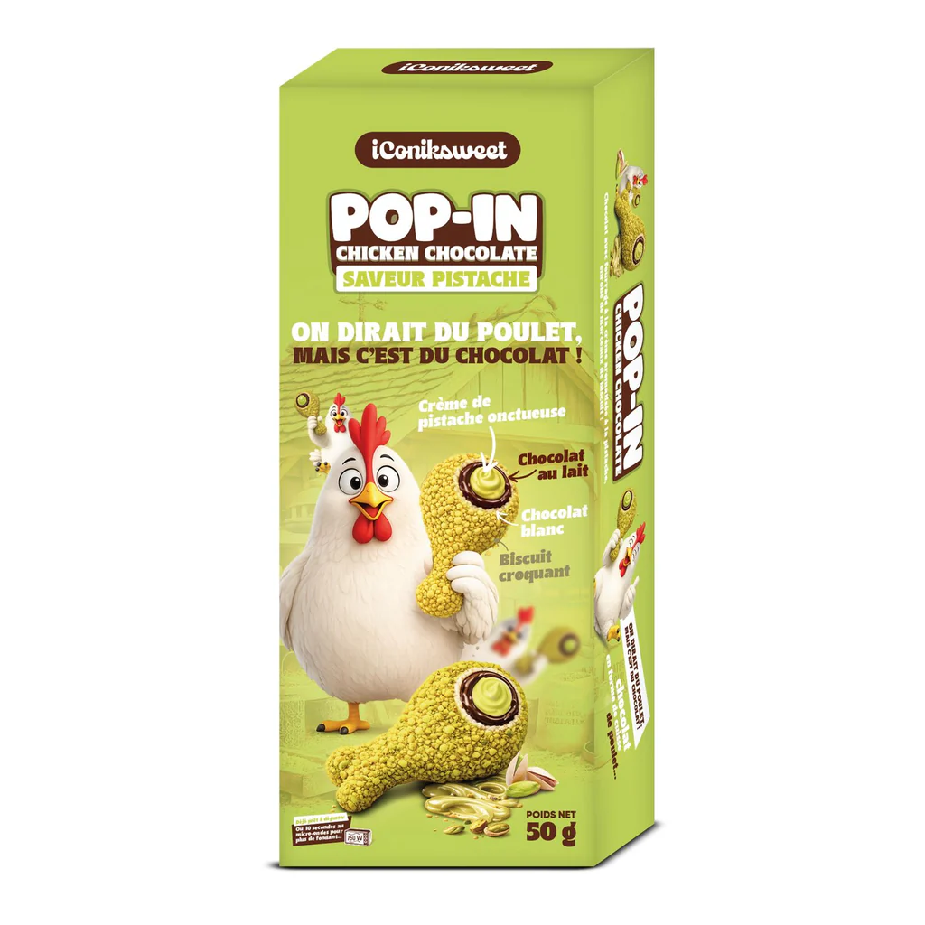 Iconiksweet Pop-In Chicken chocolate Saveur pistache