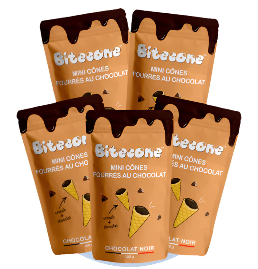 Bitecone mini cônes de glace Chocolat Noir Pack de 5