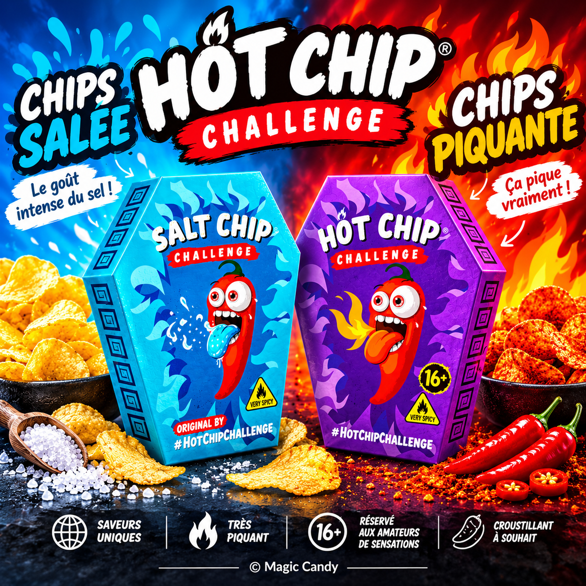 Pack Hot Chip Challenge Piquante vs Salée