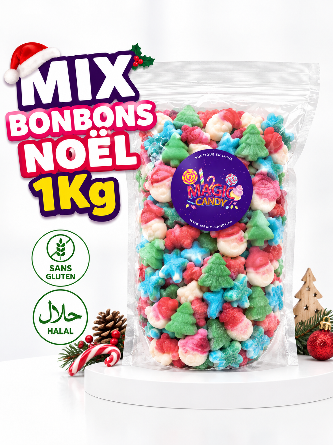 Bonbons de NOËL lisses 1KG