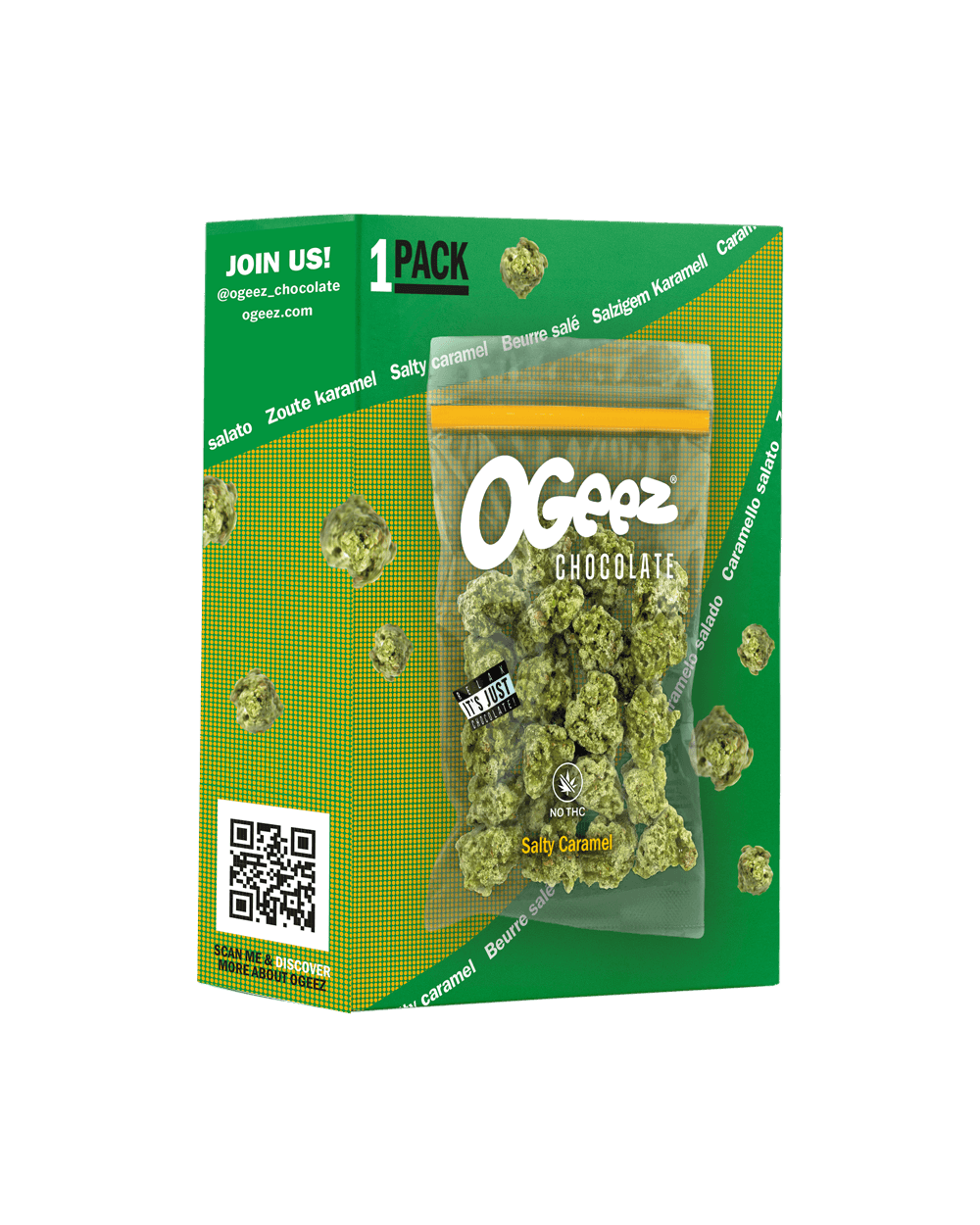 Ogeez Krispy Karamel 35g (chocolat aux herbes)