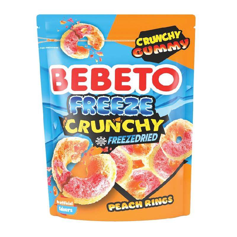 Bonbon anneau pêche Crunchy lyophilisé - Freeze Dried Candy - 35g