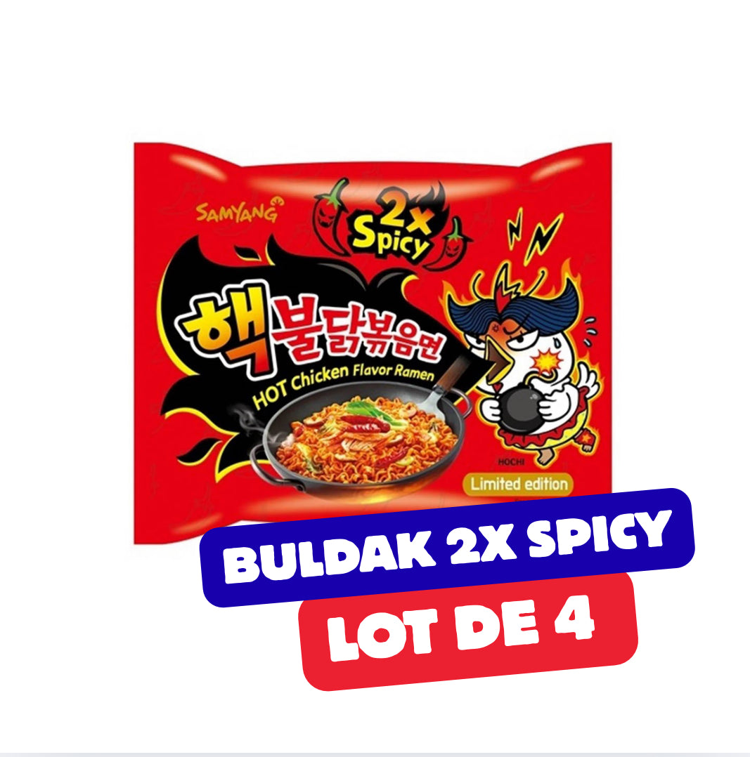 Samyang Nouilles Buldak Hot Chicken 2x Spicy Lot de 4