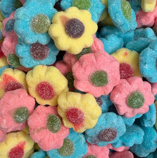 Fleurs colorées bonbons sucrées 100g