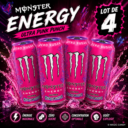 Monster Energy Ultra Punk Punch Lot de 4