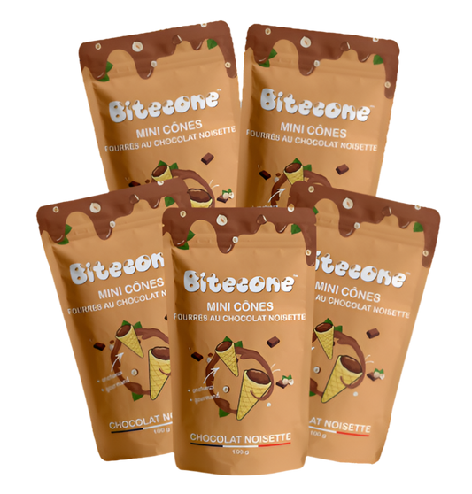 Bitecone mini cônes de glace Chocolat Noisette Pack de 5