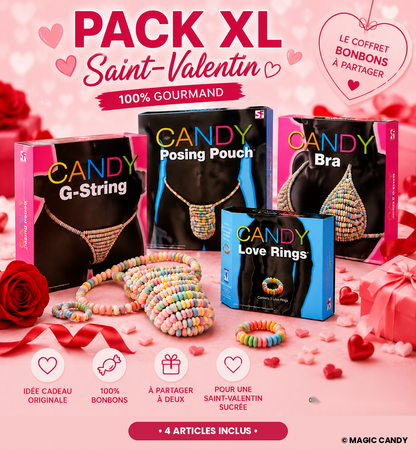 Pack XL Saint-Valentin Coquin - 4 Articles Bonbons à Partager à Deux