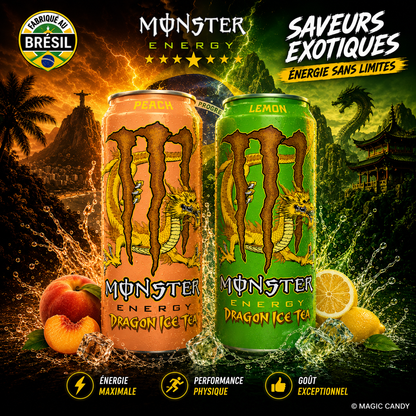 Pack Duo Monster Dragon Ice Tea Brésil Pêche + Citron