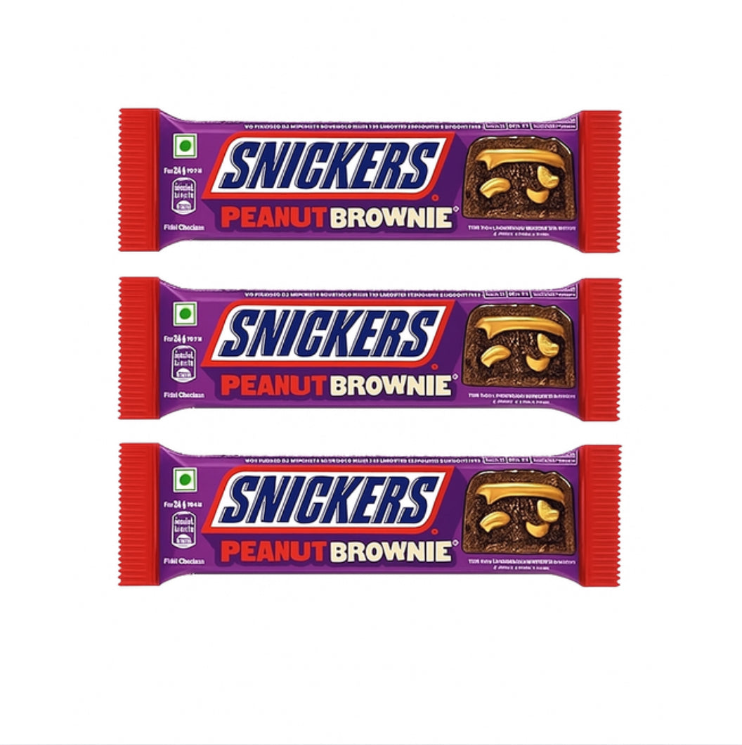 3 Snickers Brownie aux cacahouètes (india)