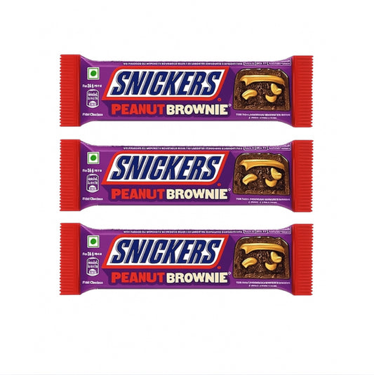 3 Snickers Brownie aux cacahouètes (india)