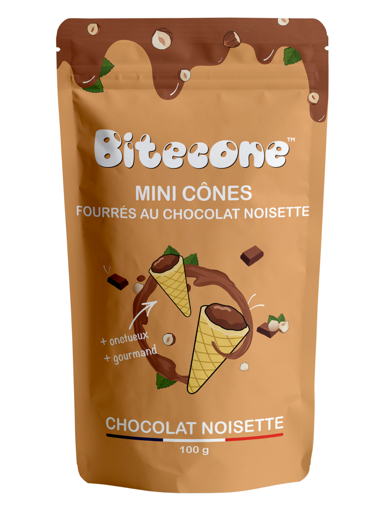 Bitecone fin de cône de glace chocolat noisette 100g