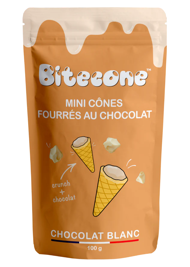 Bitecone fin de cône de glace chocolat blanc 100g