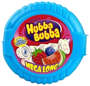 Chewing-gum en rouleau Hubba Bubba - Pastèque, fraise et myrtille