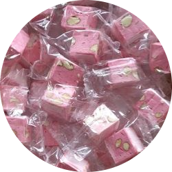 Gros cube de nougat framboise X2